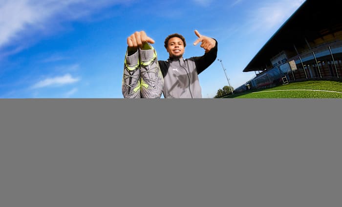 Weston McKennie models grey PUMA apparel.